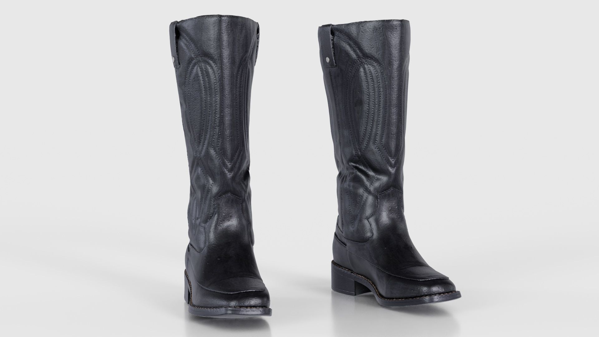 Shiny Detailed Boots Low-poly 3D model_17