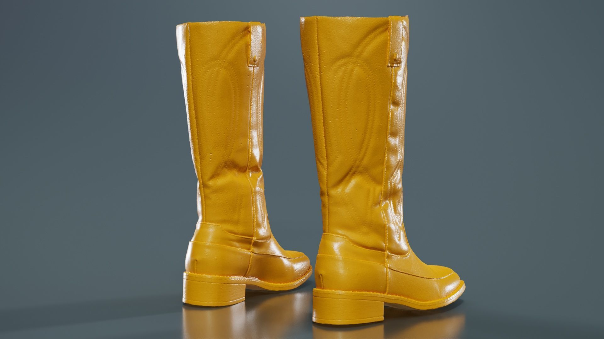 Shiny Detailed Boots Low-poly 3D model_13