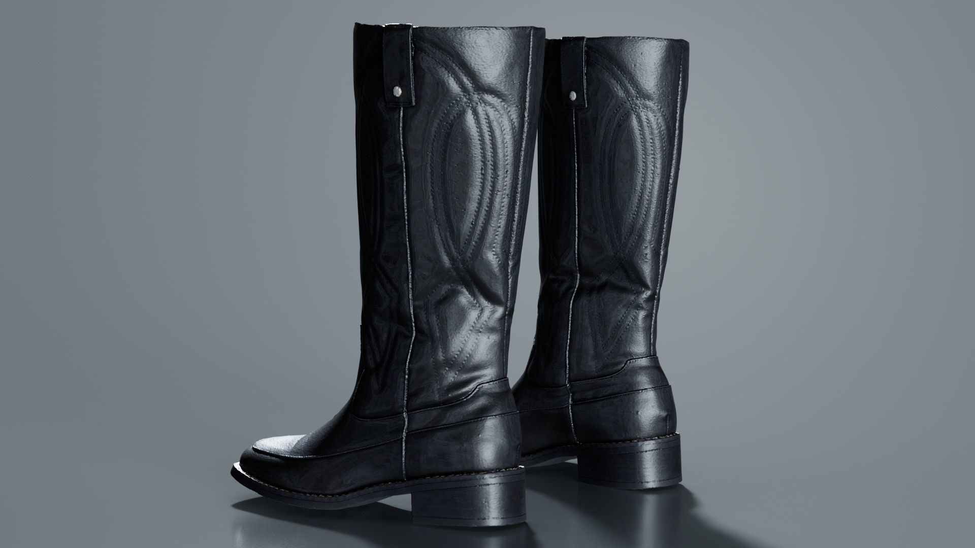 Shiny Detailed Boots Low-poly 3D model_5