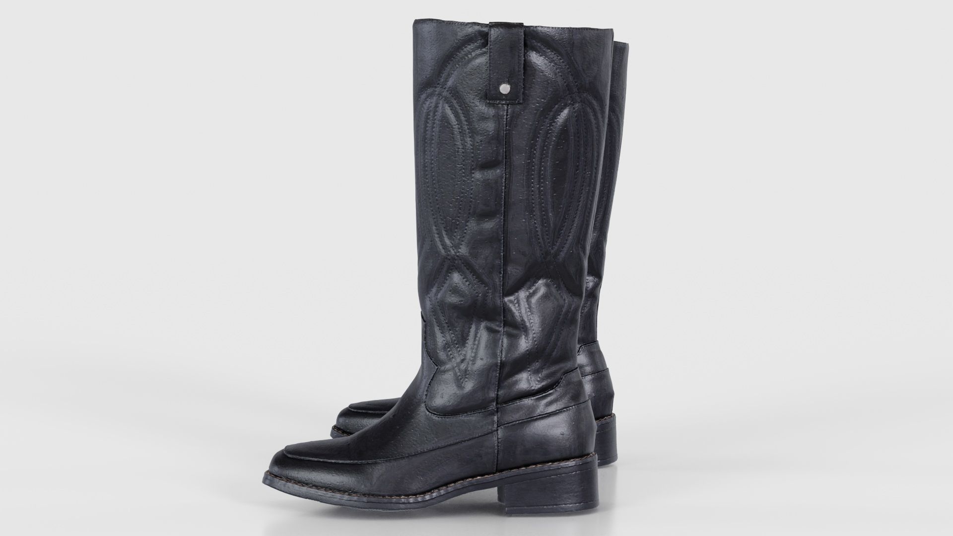 Shiny Detailed Boots Low-poly 3D model_25