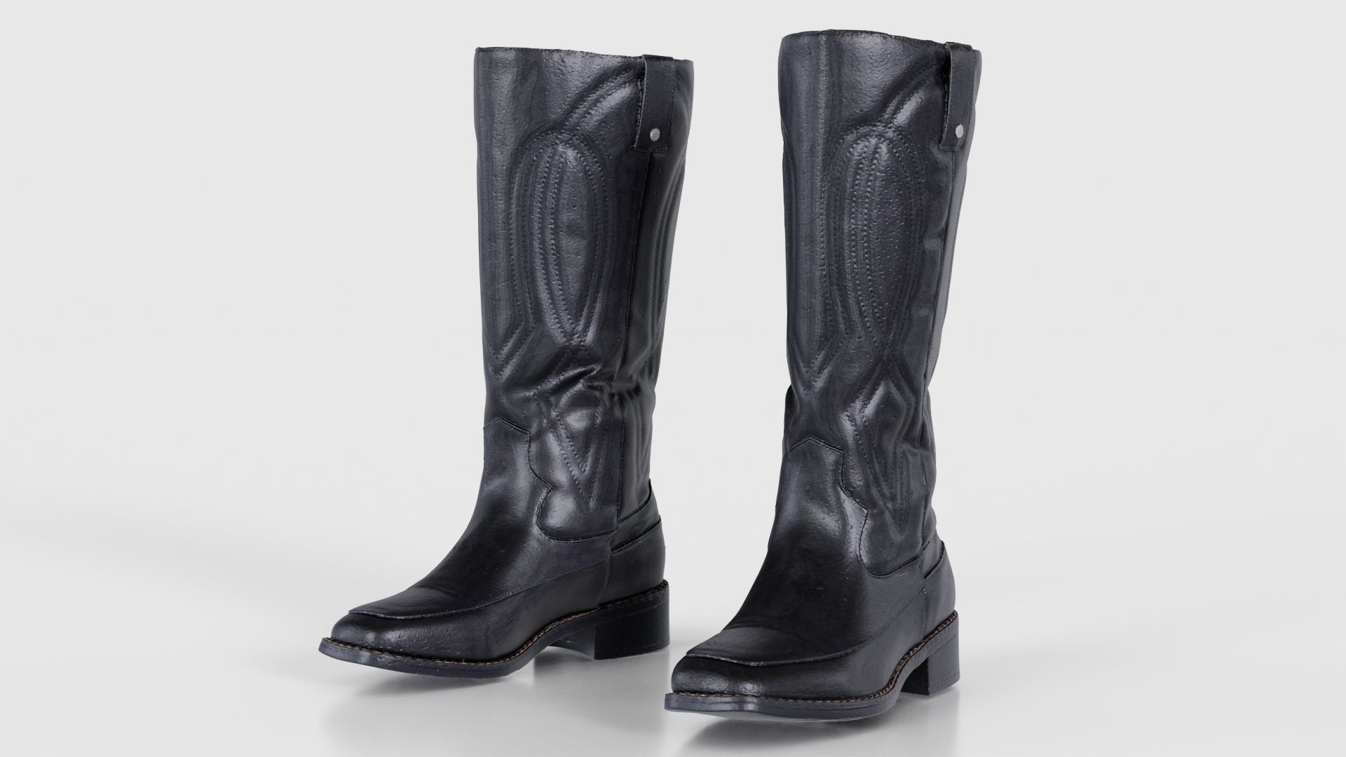 Shiny Detailed Boots Low-poly 3D model_15