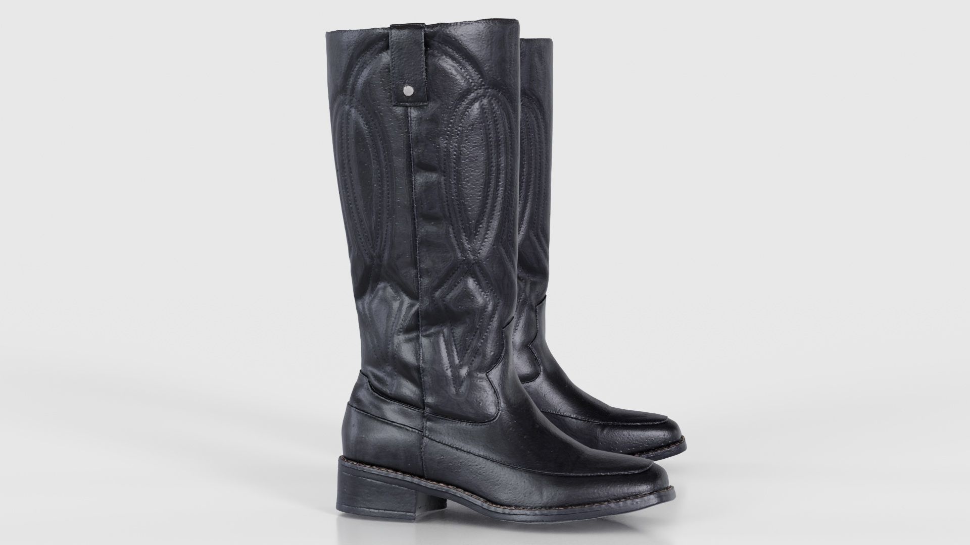 Shiny Detailed Boots Low-poly 3D model_19