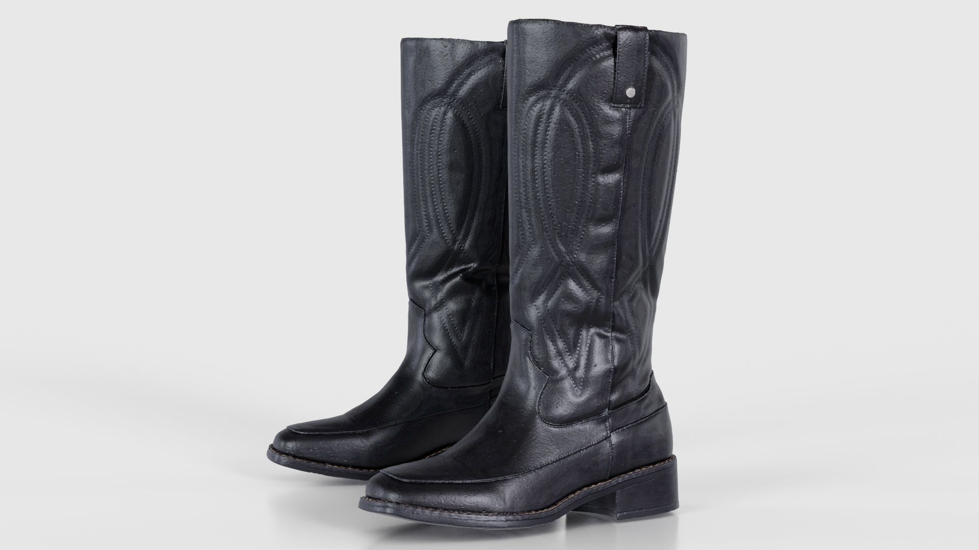 Shiny Detailed Boots Low-poly 3D model_26