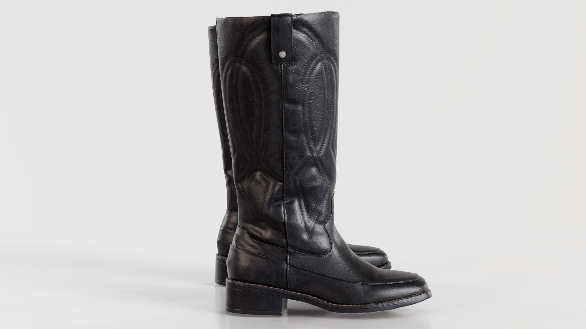 Shiny Detailed Boots Low-poly 3D model_1