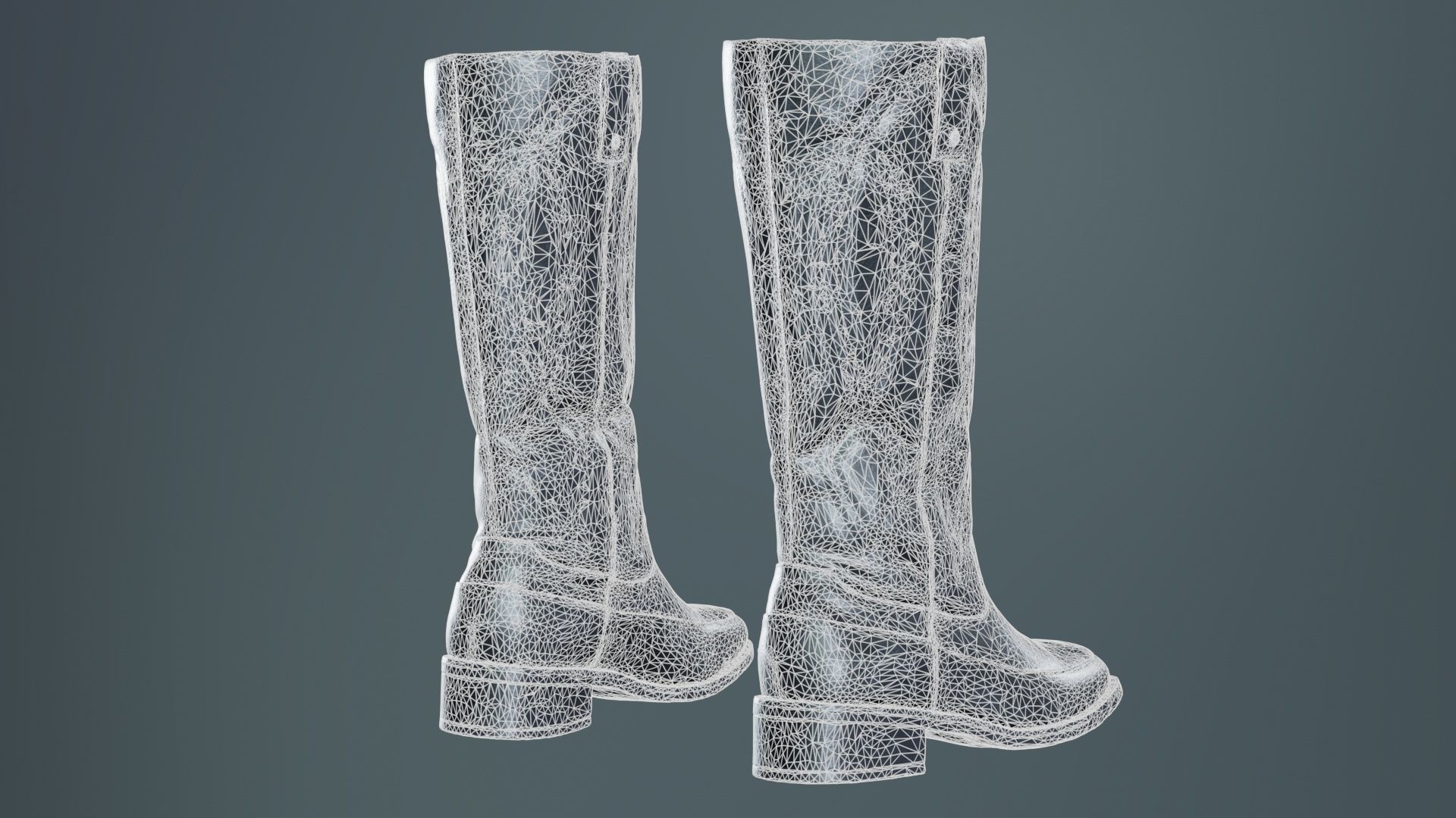 Shiny Detailed Boots Low-poly 3D model_10