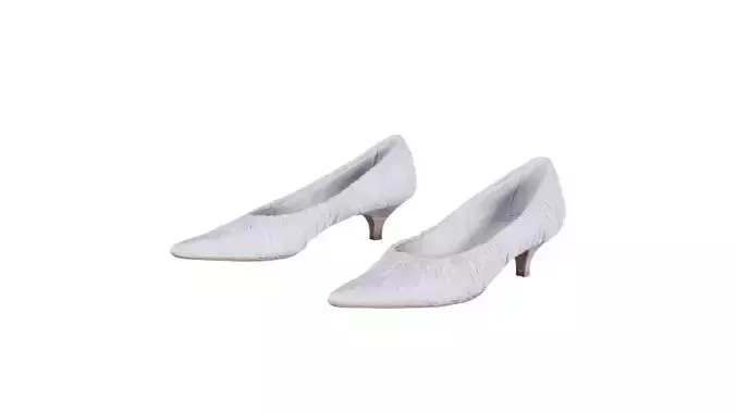 Silver Draped Fabric Pumps