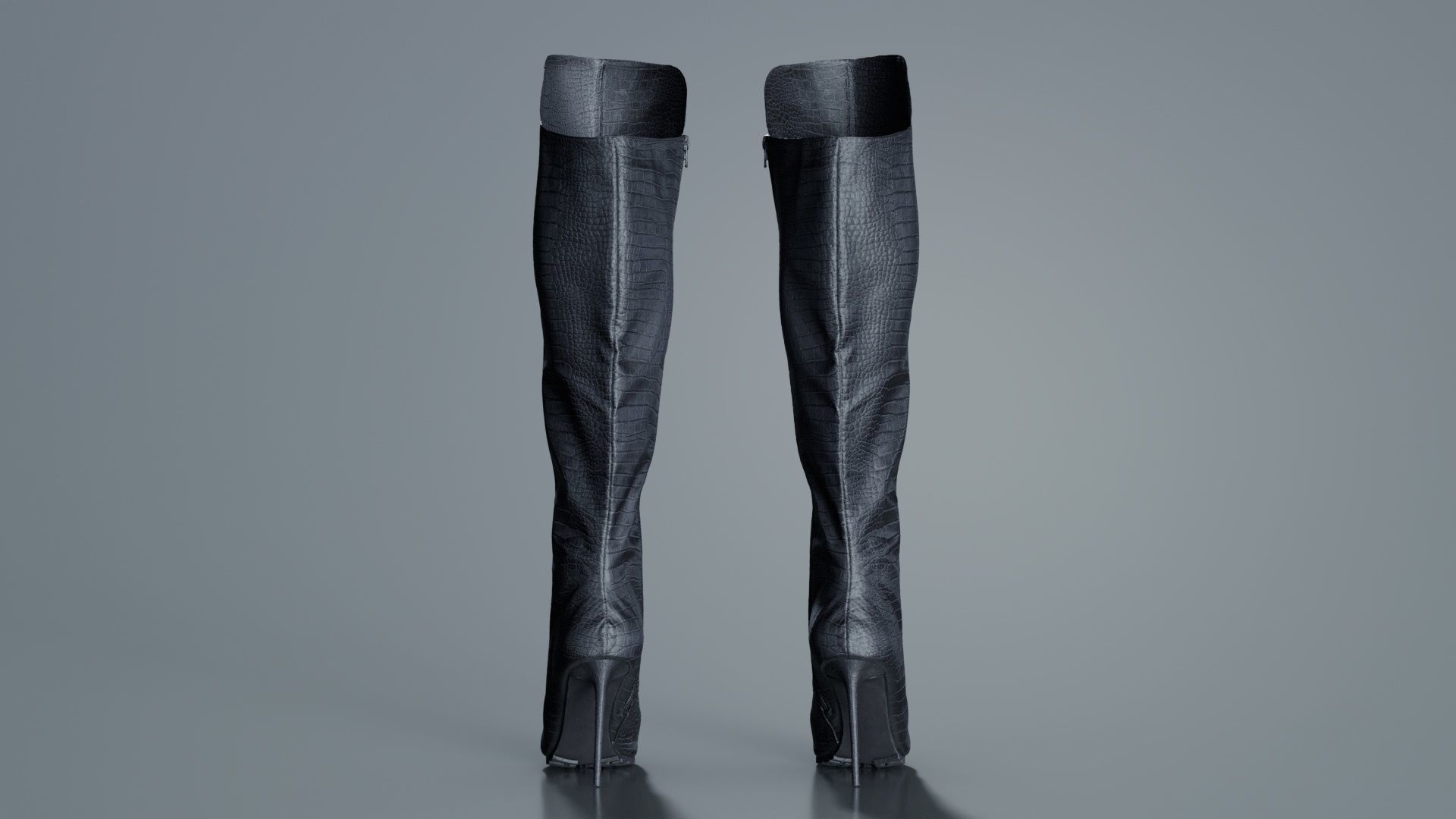 Snake Pattern Boots Low-poly 3D model_3