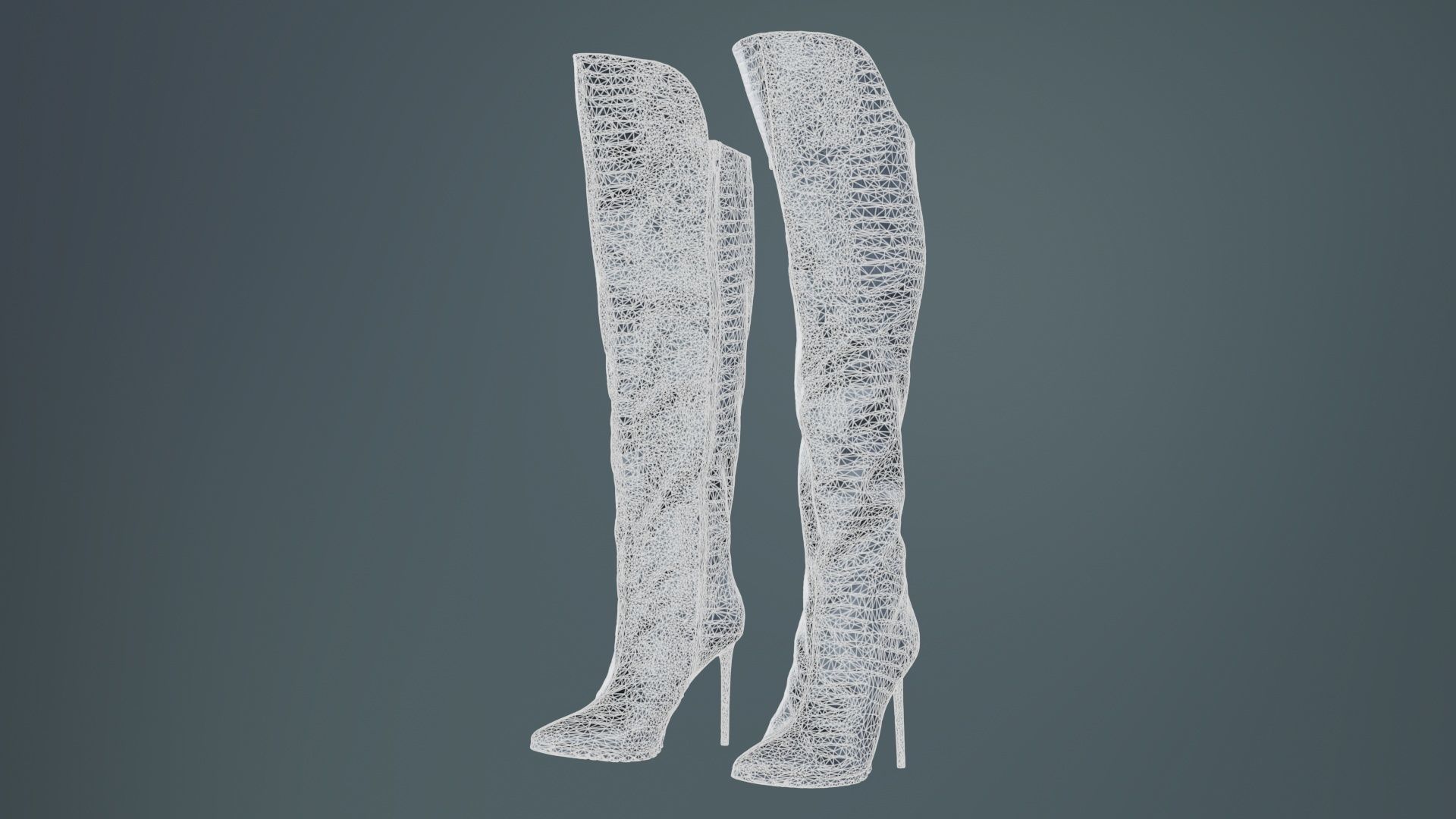 Snake Pattern Boots Low-poly 3D model_9