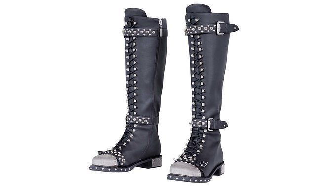 Stud Boots Low-poly 3D model