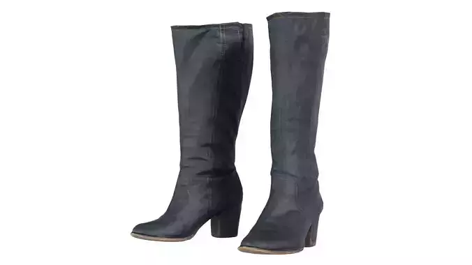 Tall Boot Noir Leather