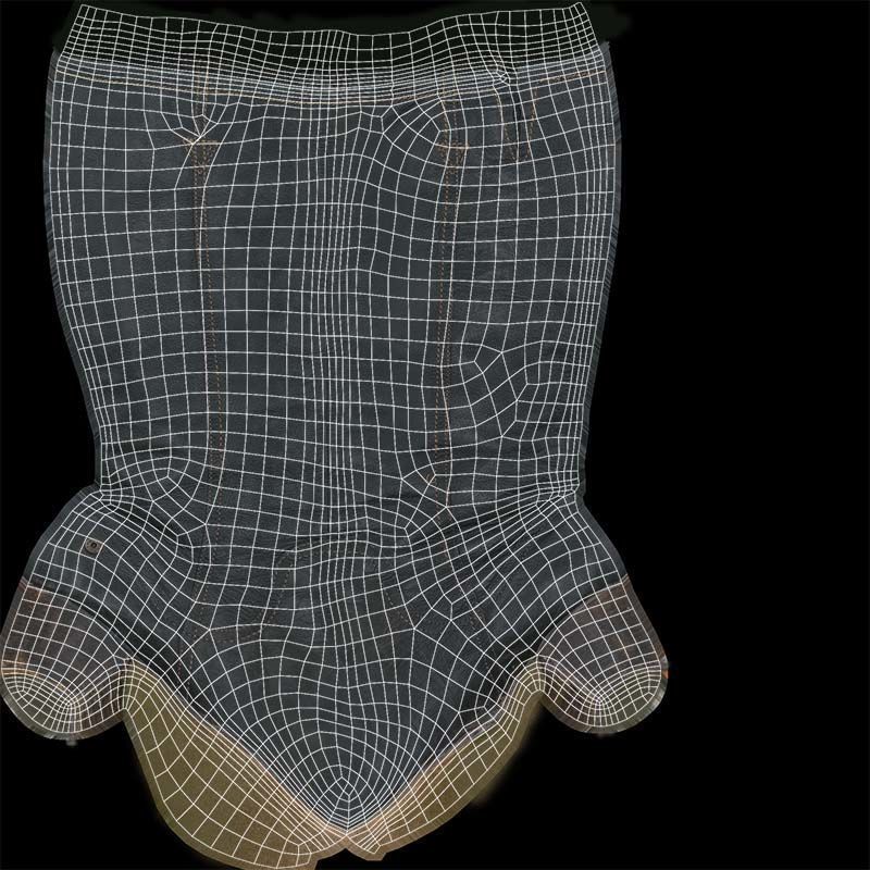 Tall Boot Noir Leather Low-poly 3D model_14