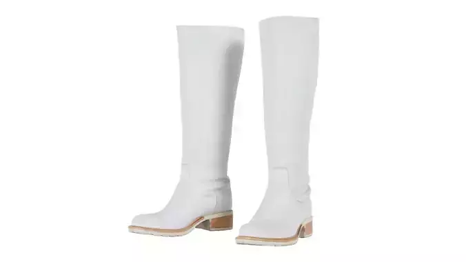 Tall White Boot