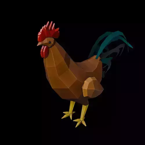 rooster low poly