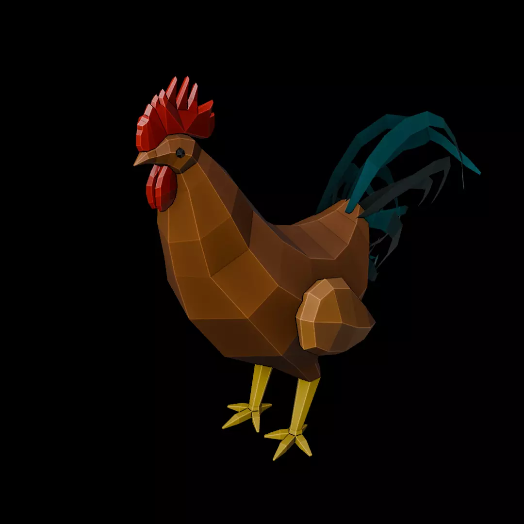 rooster low poly Free low-poly 3D model