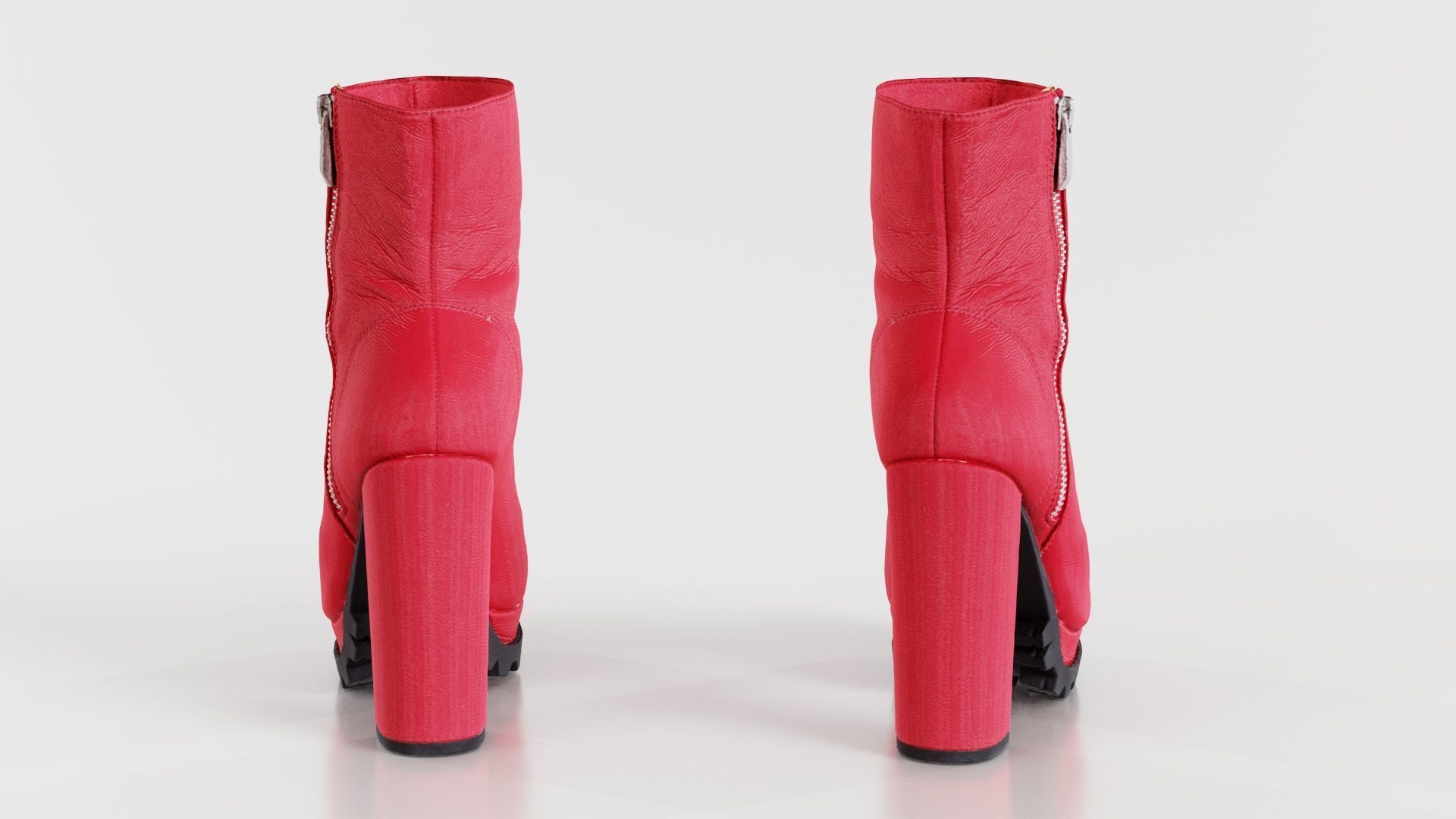 Zipper Sole Boots Low-poly 3D model_7