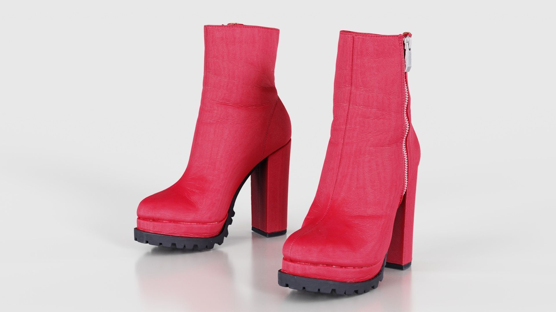 Zipper Sole Boots Low-poly 3D model_15