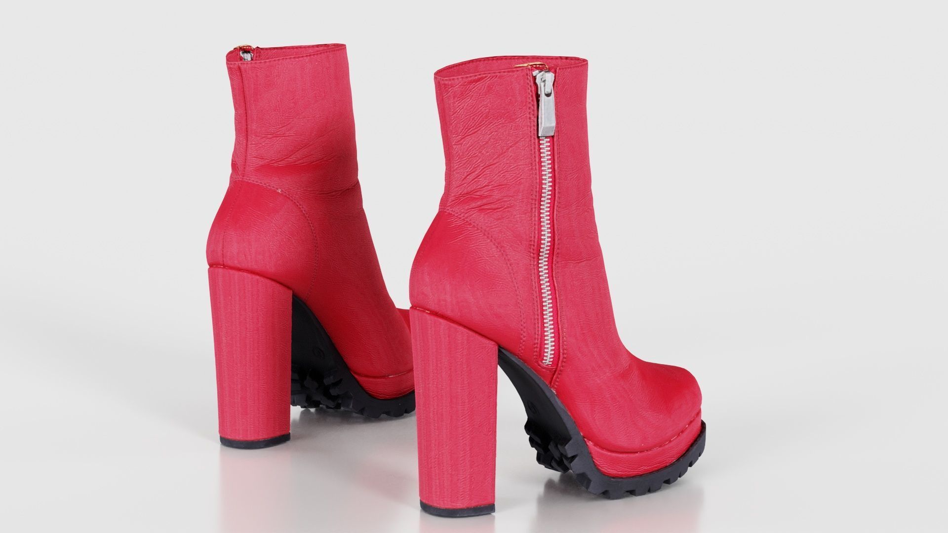Zipper Sole Boots Low-poly 3D model_21