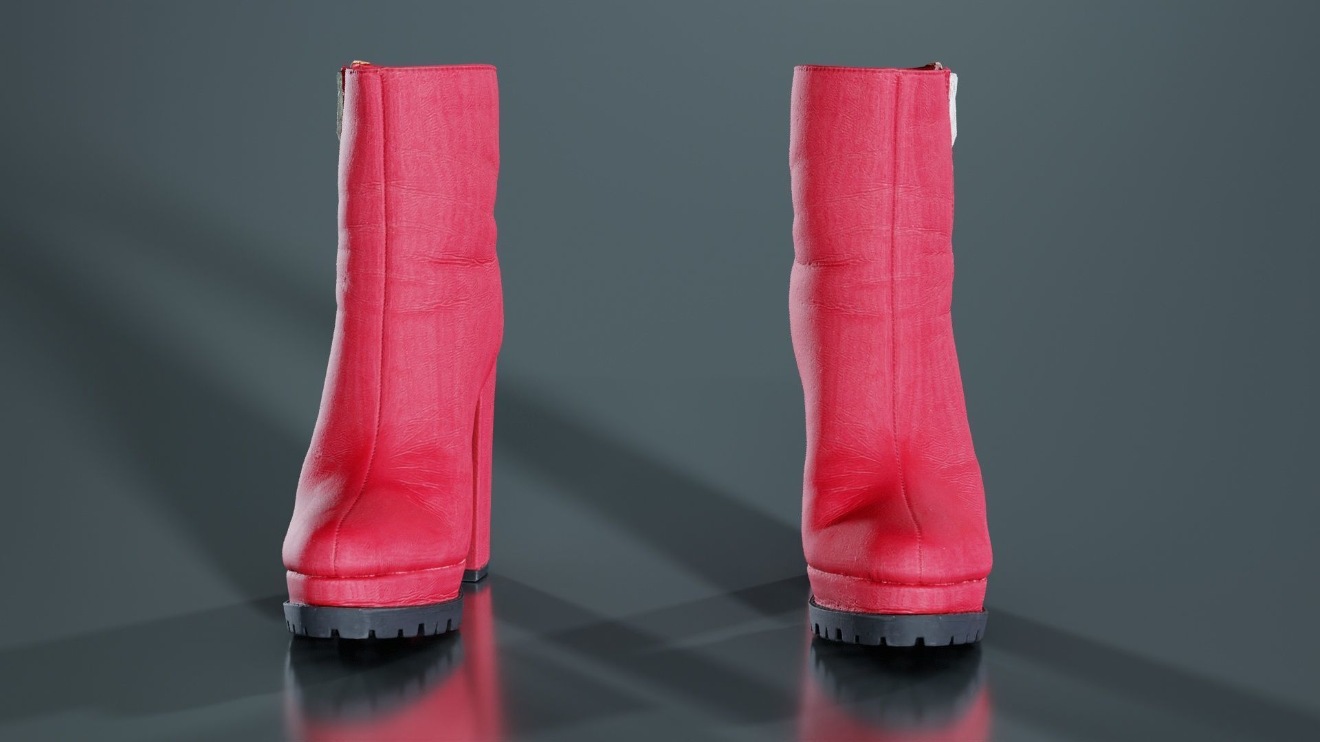 Zipper Sole Boots Low-poly 3D model_6