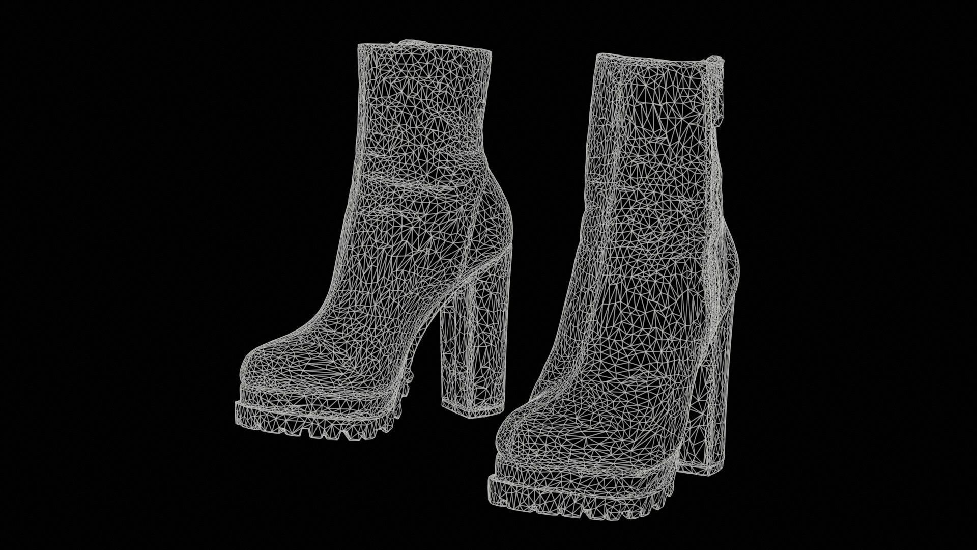 Zipper Sole Boots Low-poly 3D model_11