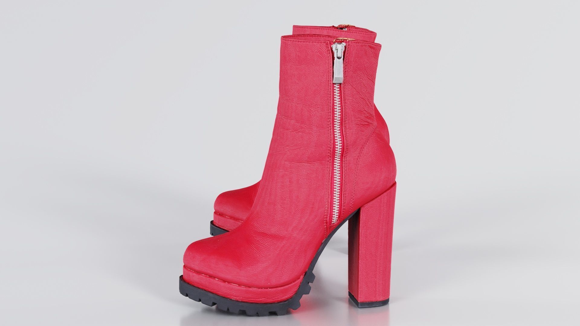 Zipper Sole Boots Low-poly 3D model_1