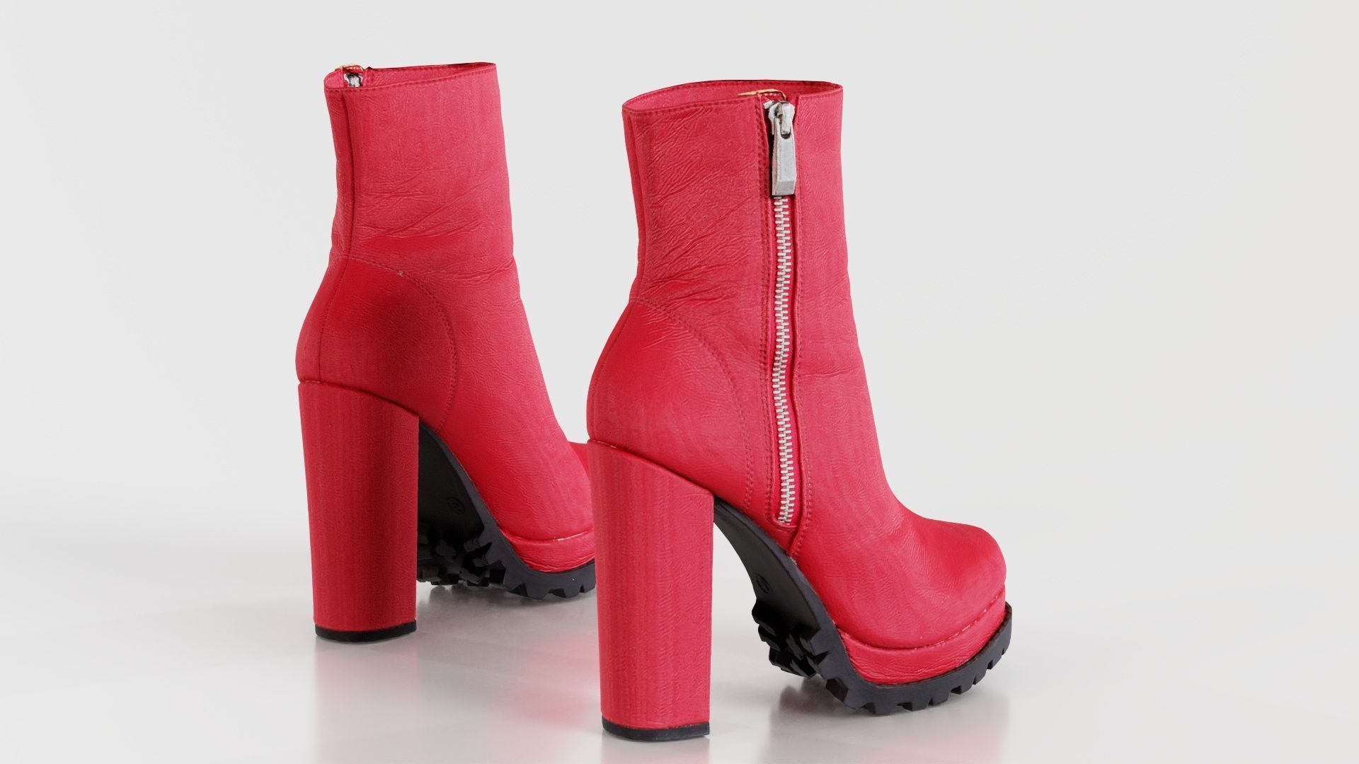 Zipper Sole Boots Low-poly 3D model_5