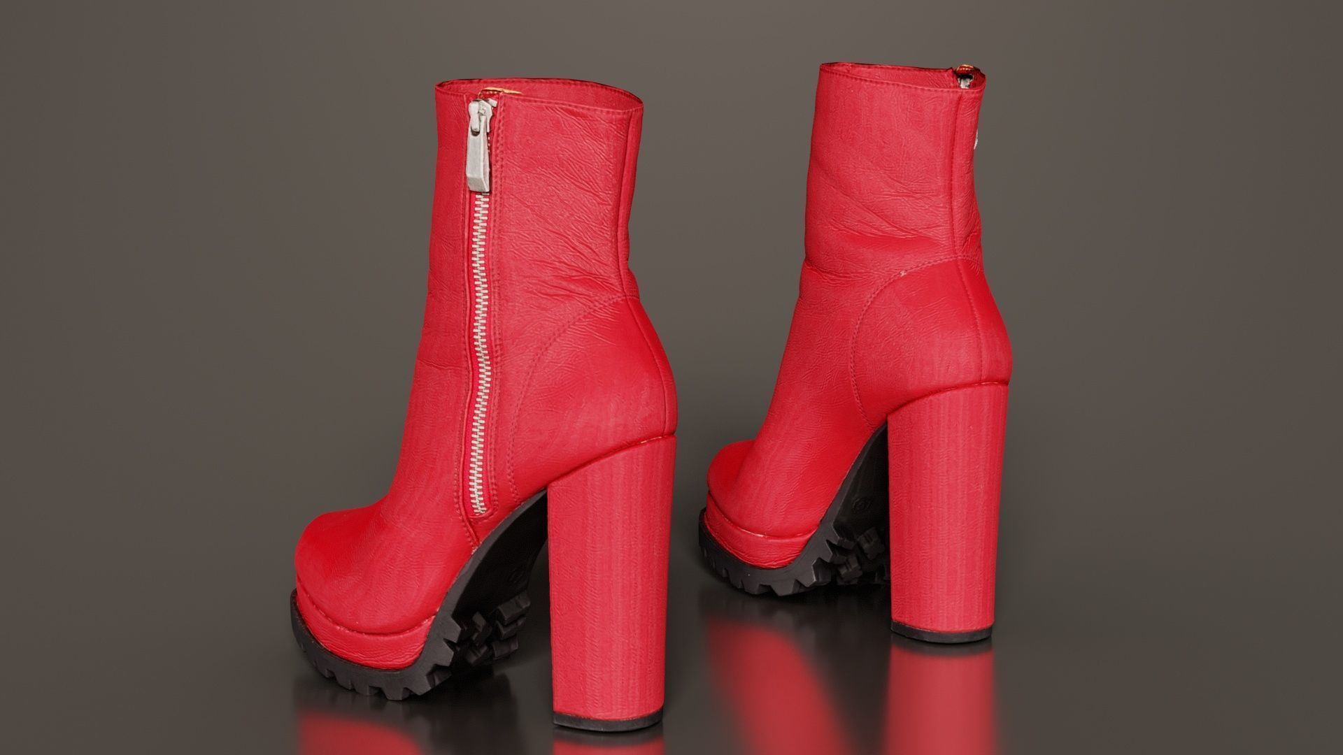 Zipper Sole Boots Low-poly 3D model_3