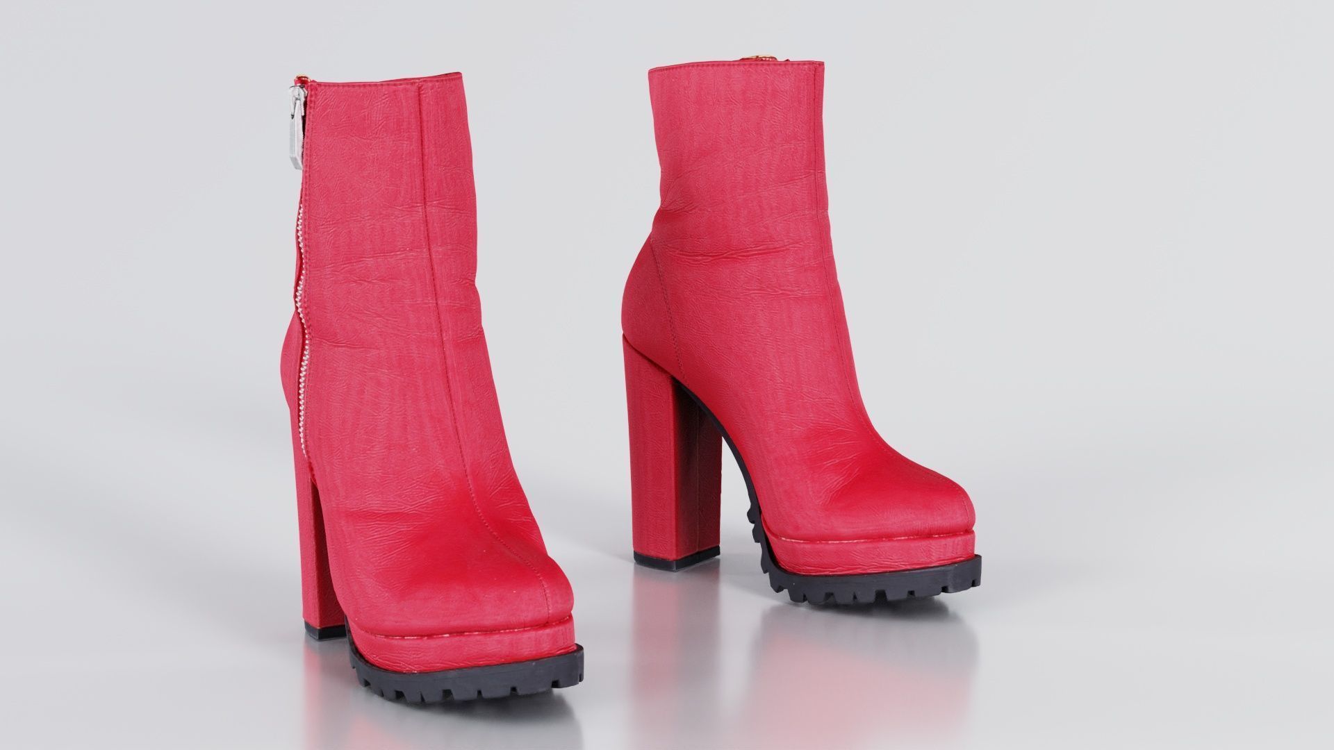 Zipper Sole Boots Low-poly 3D model_2