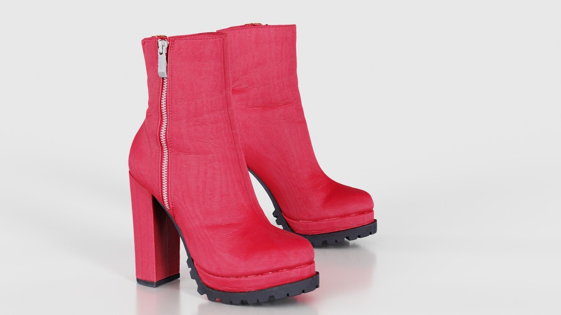 Zipper Sole Boots Low-poly 3D model_19