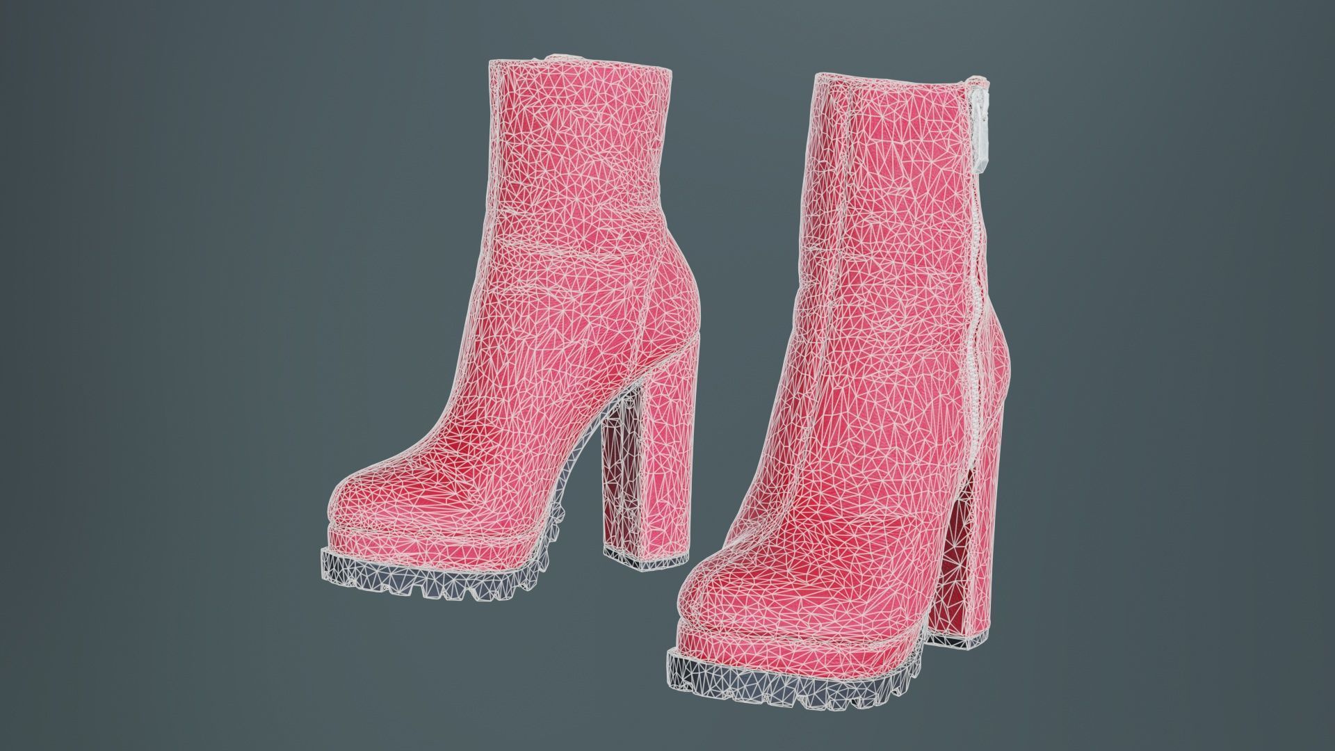 Zipper Sole Boots Low-poly 3D model_9