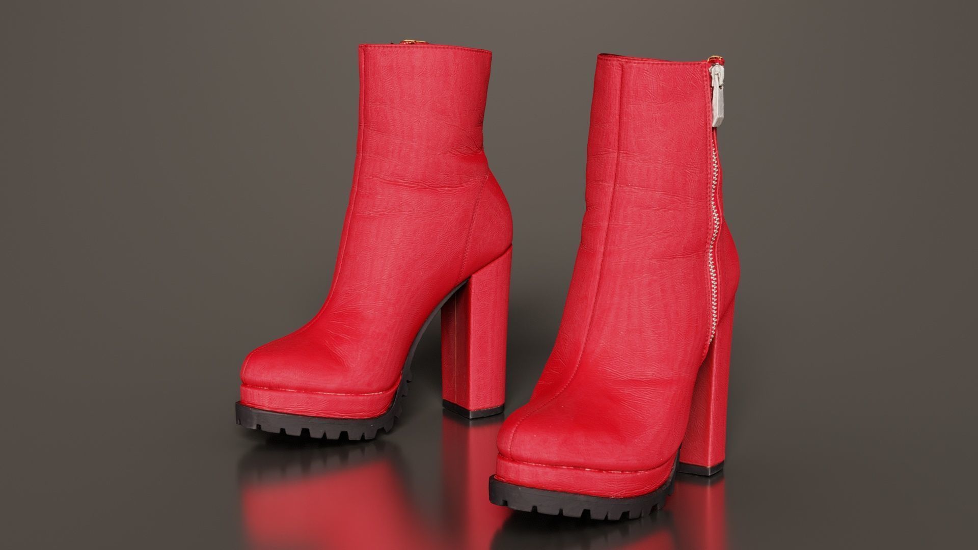 Zipper Sole Boots Low-poly 3D model_8