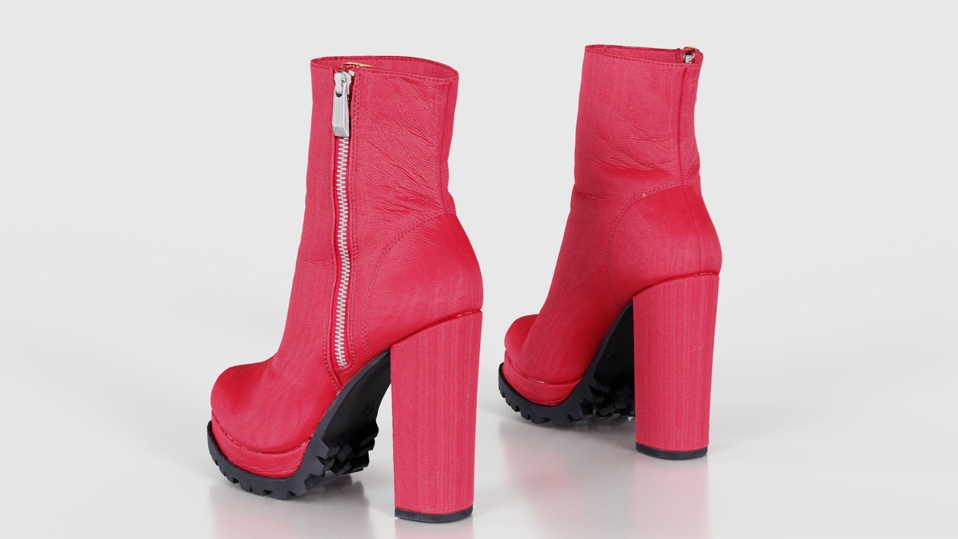 Zipper Sole Boots Low-poly 3D model_24