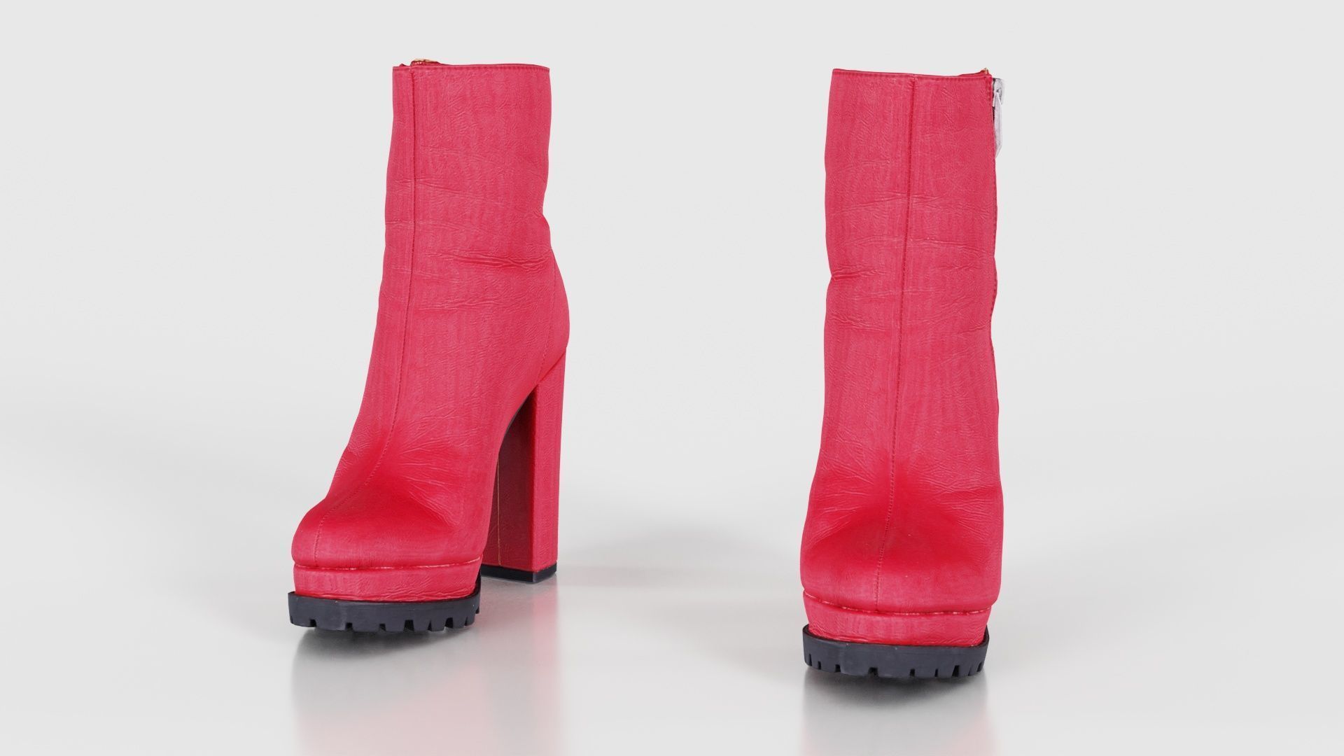 Zipper Sole Boots Low-poly 3D model_16