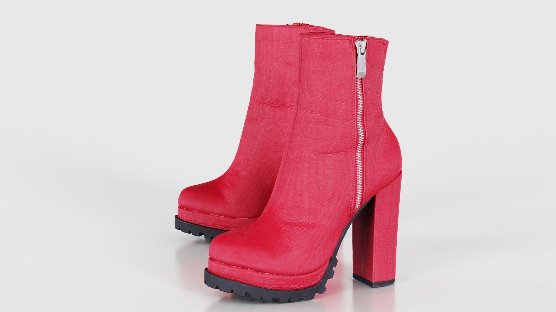 Zipper Sole Boots Low-poly 3D model_26