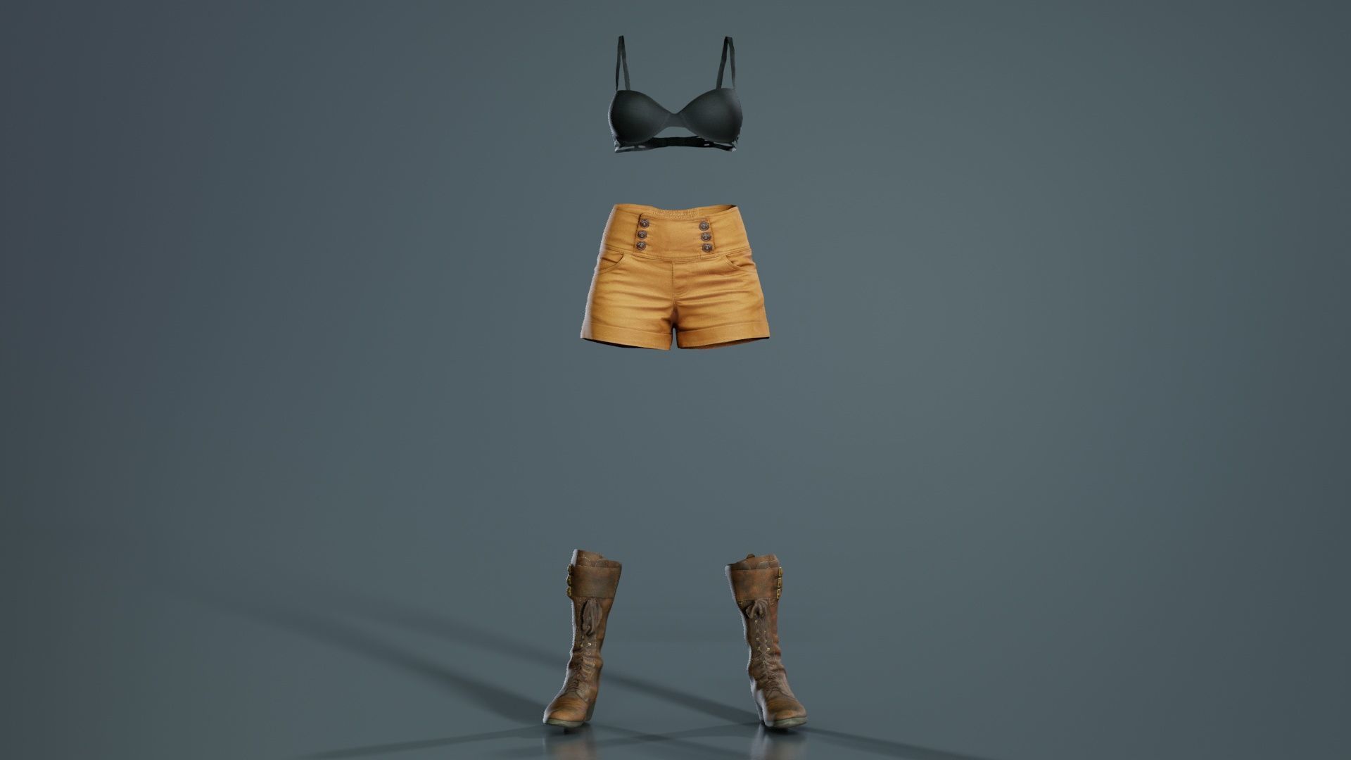 Adventure Outfit Low-poly 3D model_1