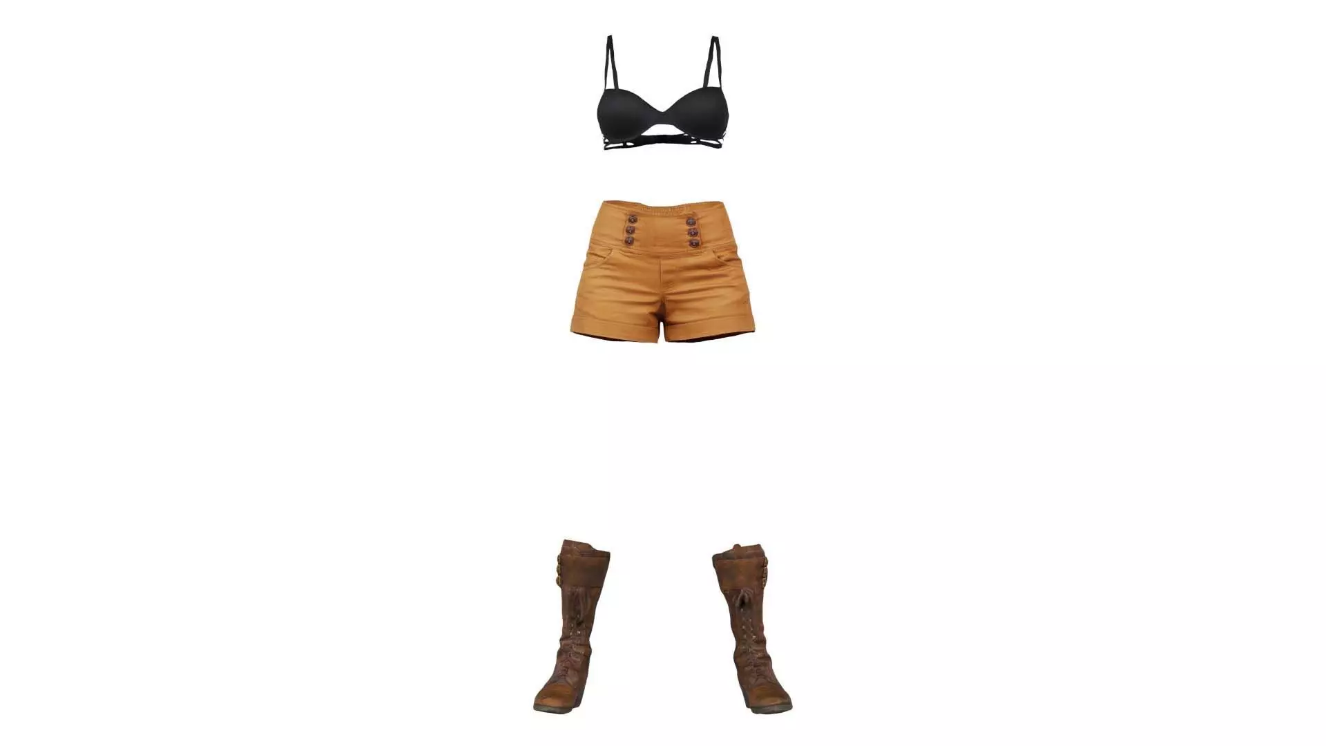 Adventure Outfit Low-poly 3D model_0