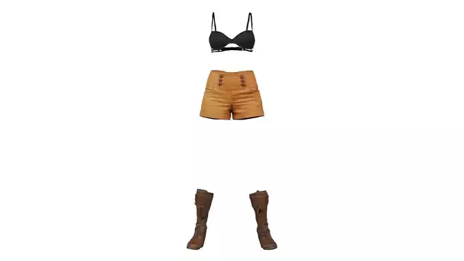 Adventure Outfit Low-poly 3D model
