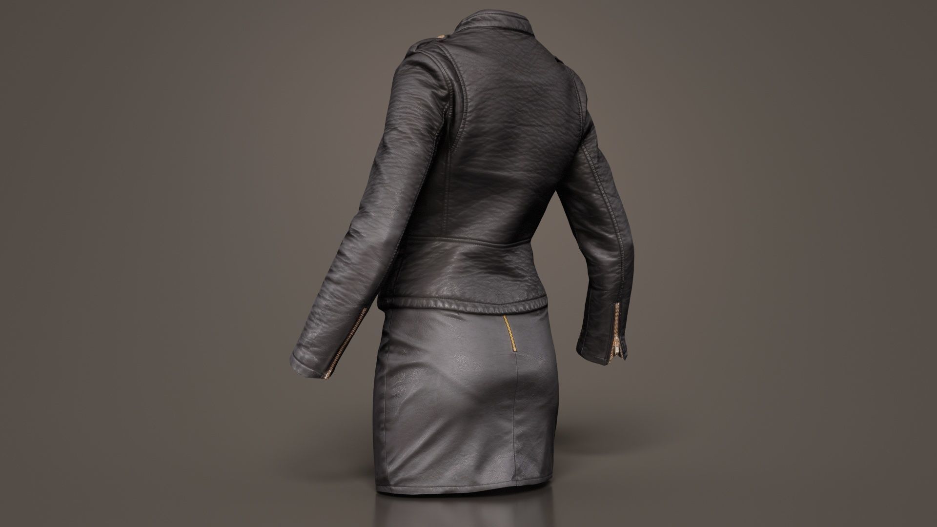 Black Outfit Low-poly 3D model_5