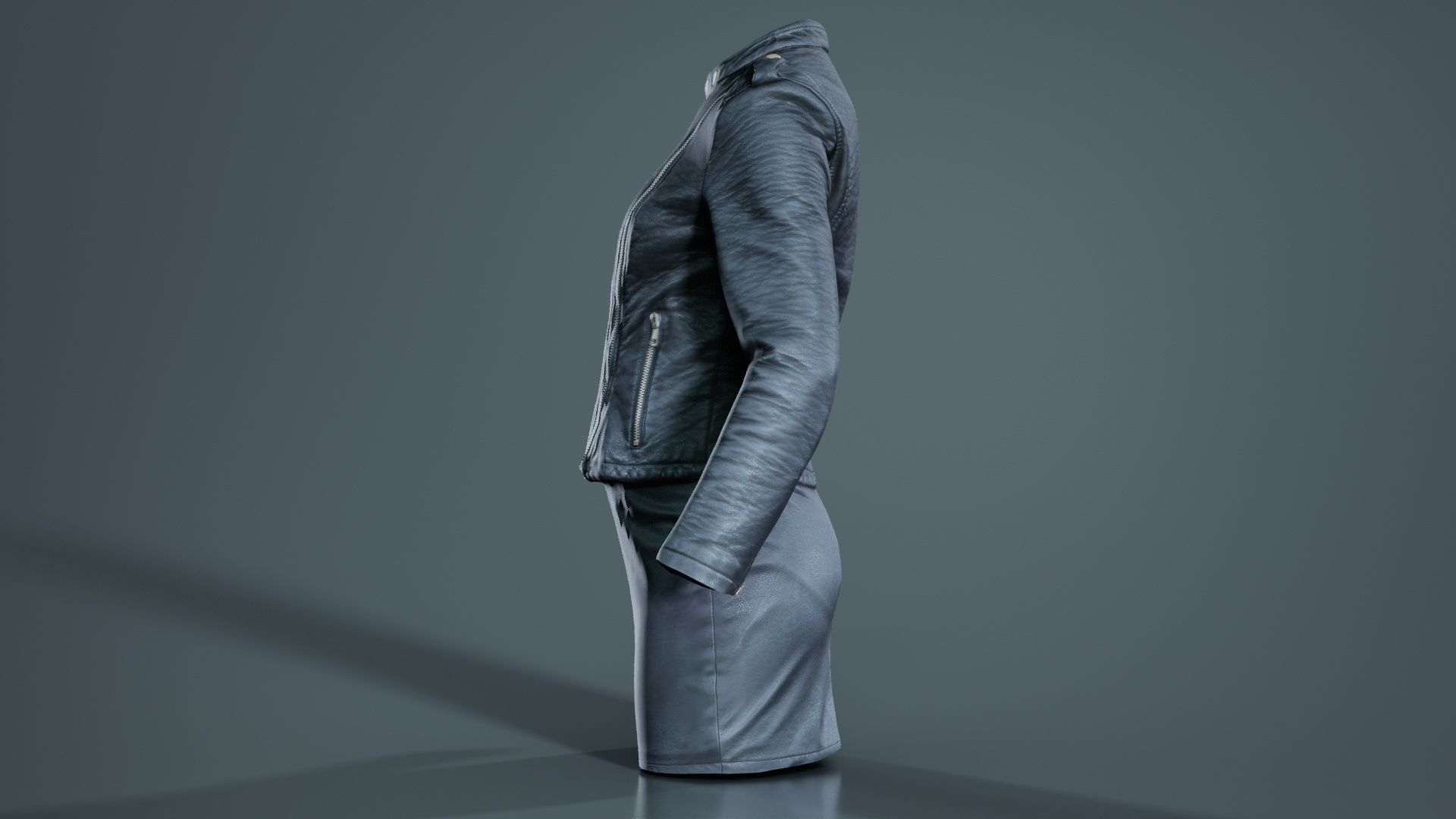 Black Outfit Low-poly 3D model_1