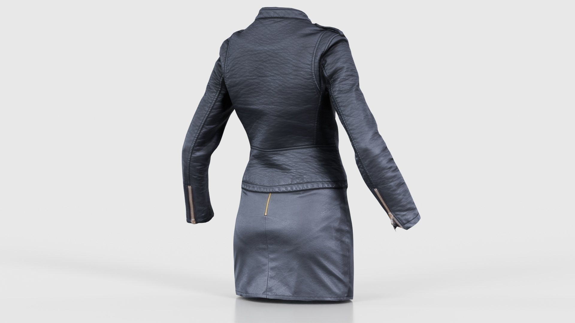 Black Outfit Low-poly 3D model_20