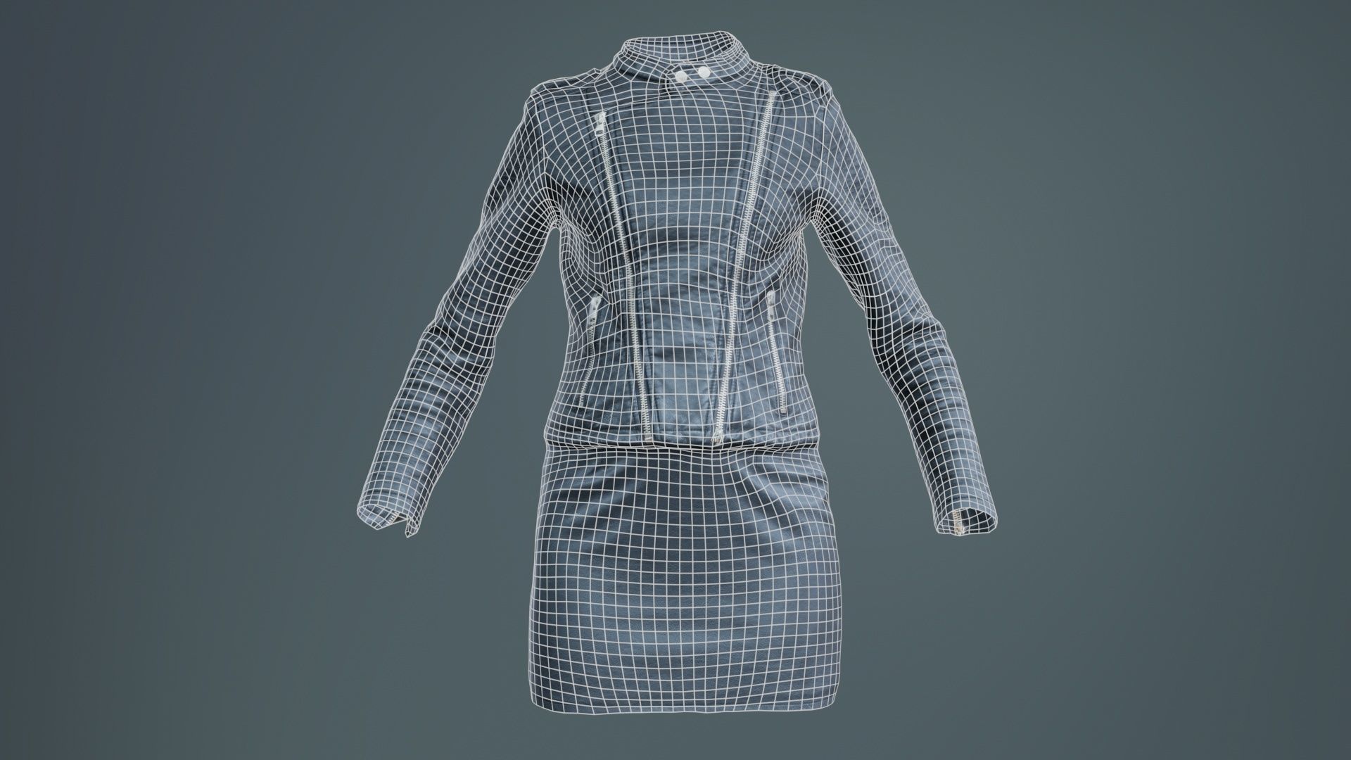 Black Outfit Low-poly 3D model_9