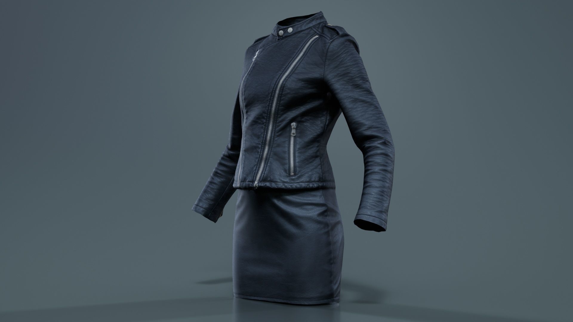 Black Outfit Low-poly 3D model_4
