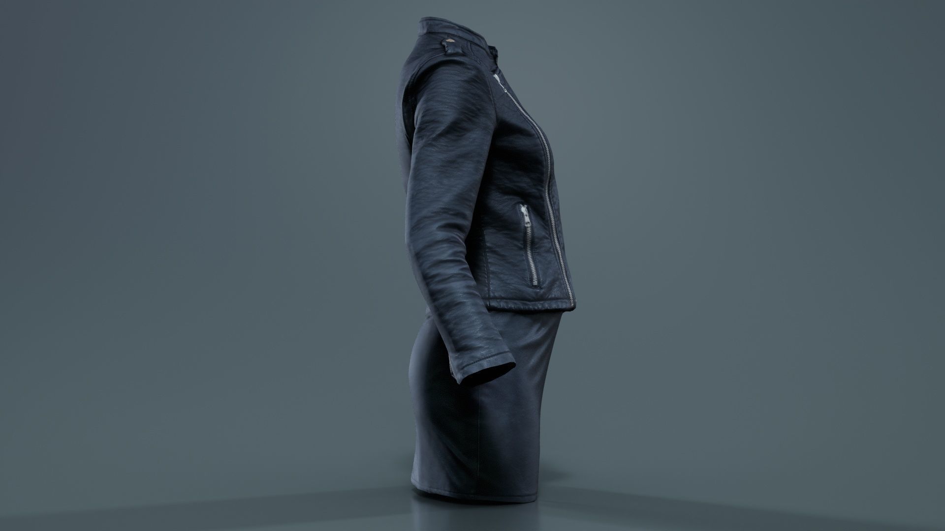 Black Outfit Low-poly 3D model_7