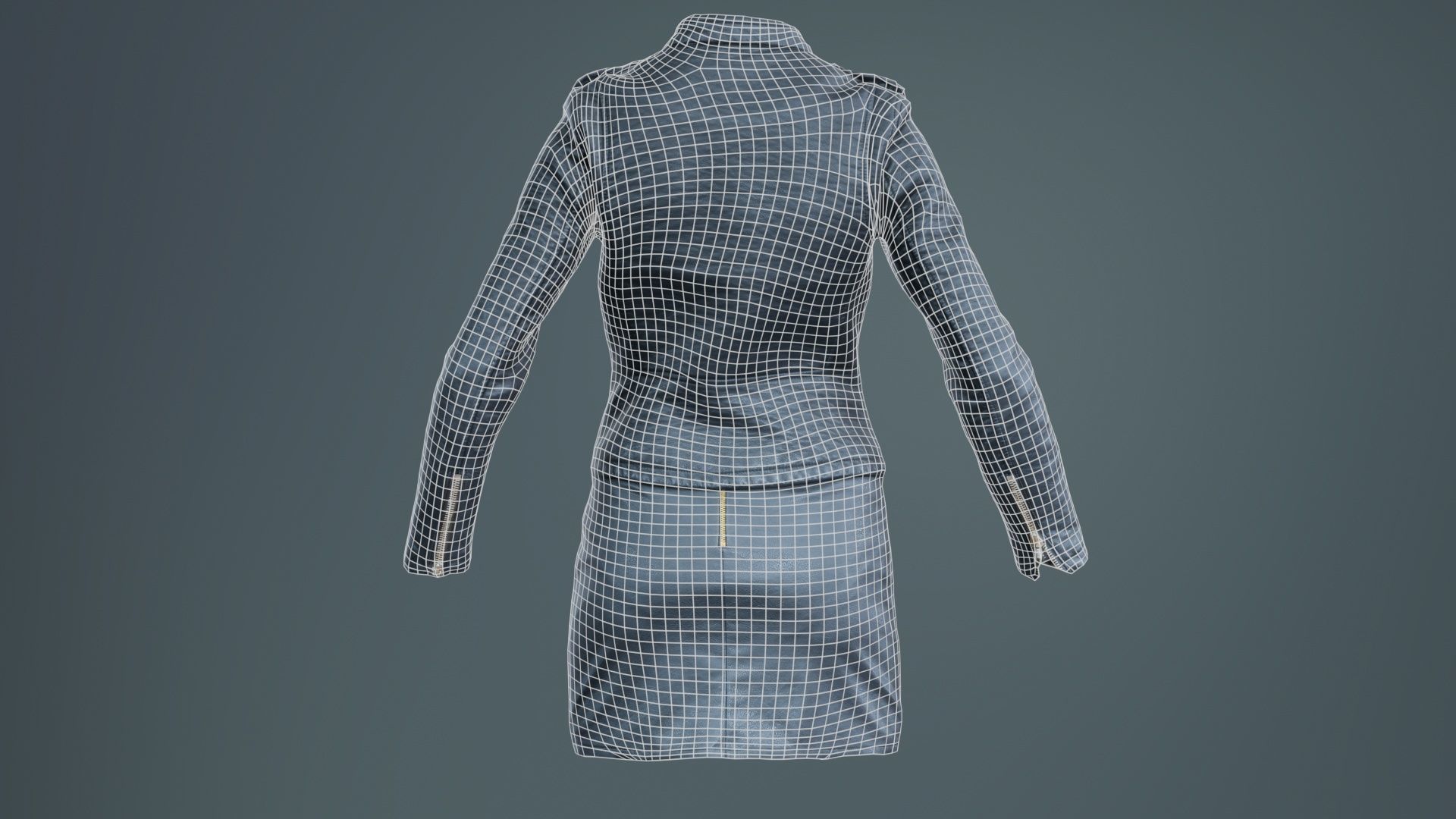 Black Outfit Low-poly 3D model_10