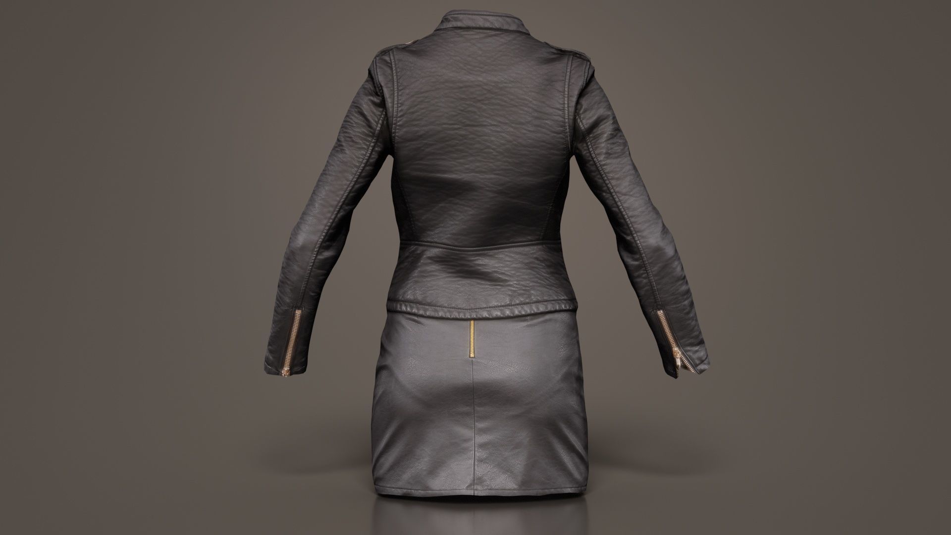 Black Outfit Low-poly 3D model_2