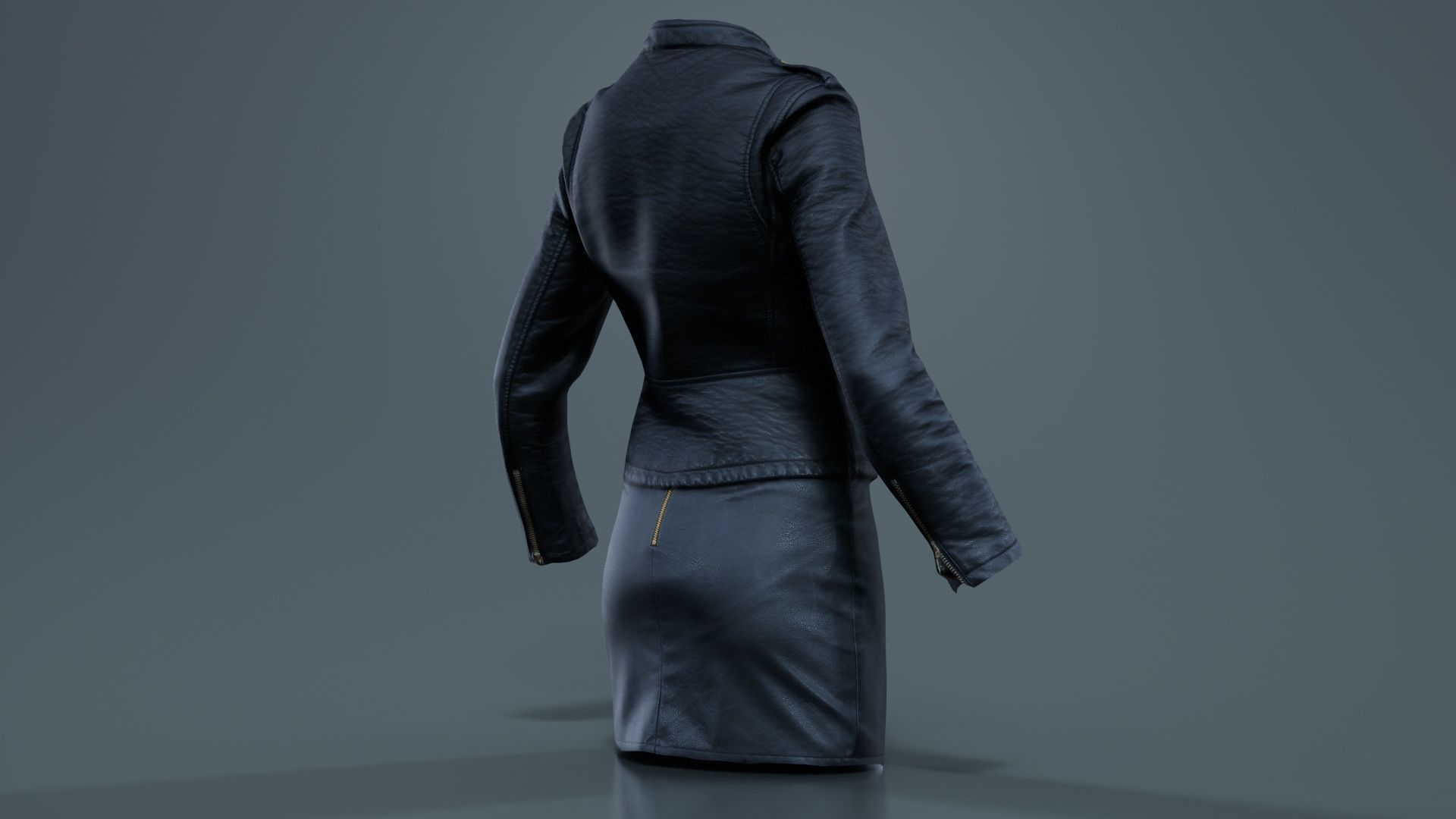 Black Outfit Low-poly 3D model_6