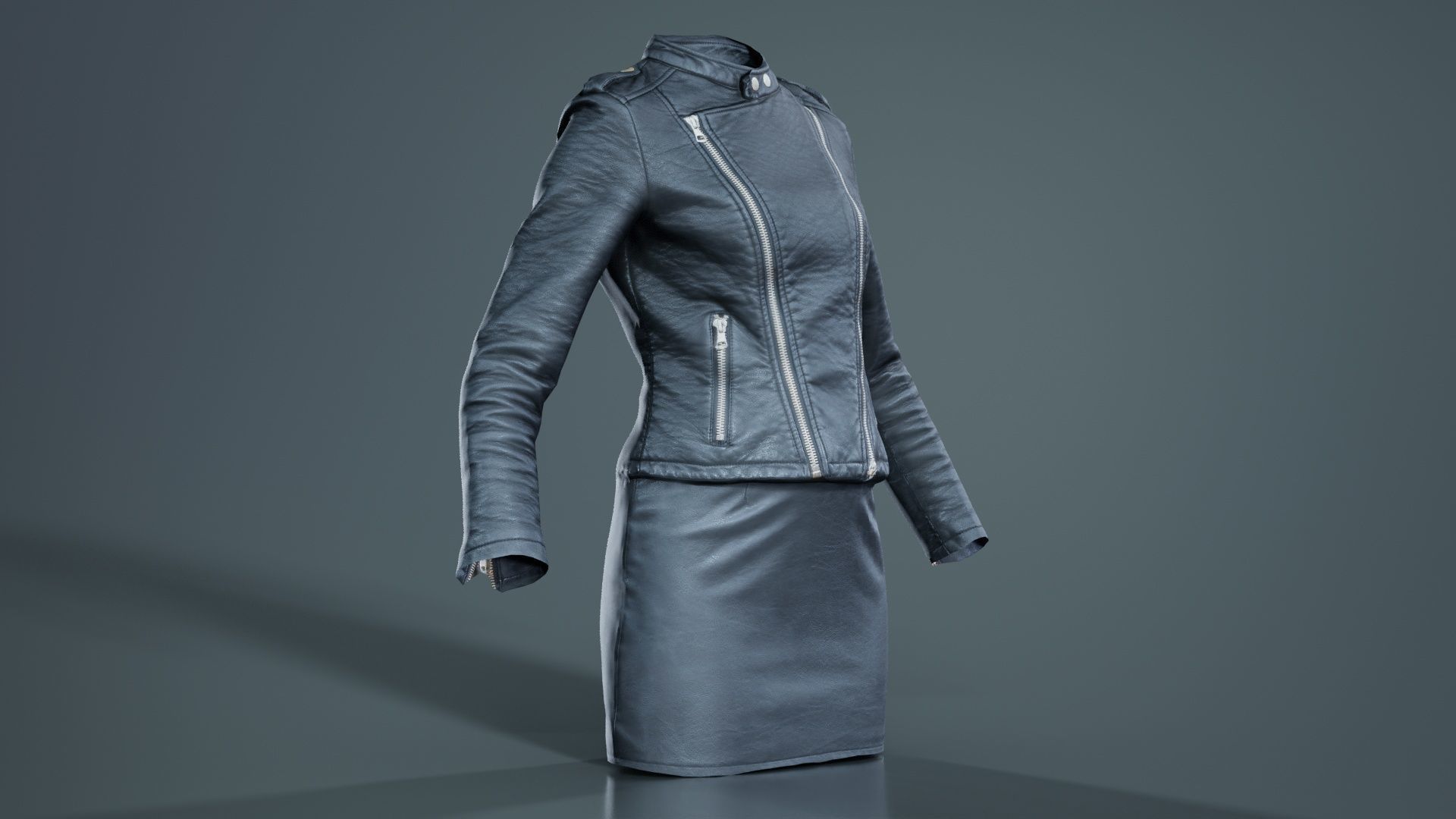 Black Outfit Low-poly 3D model_8