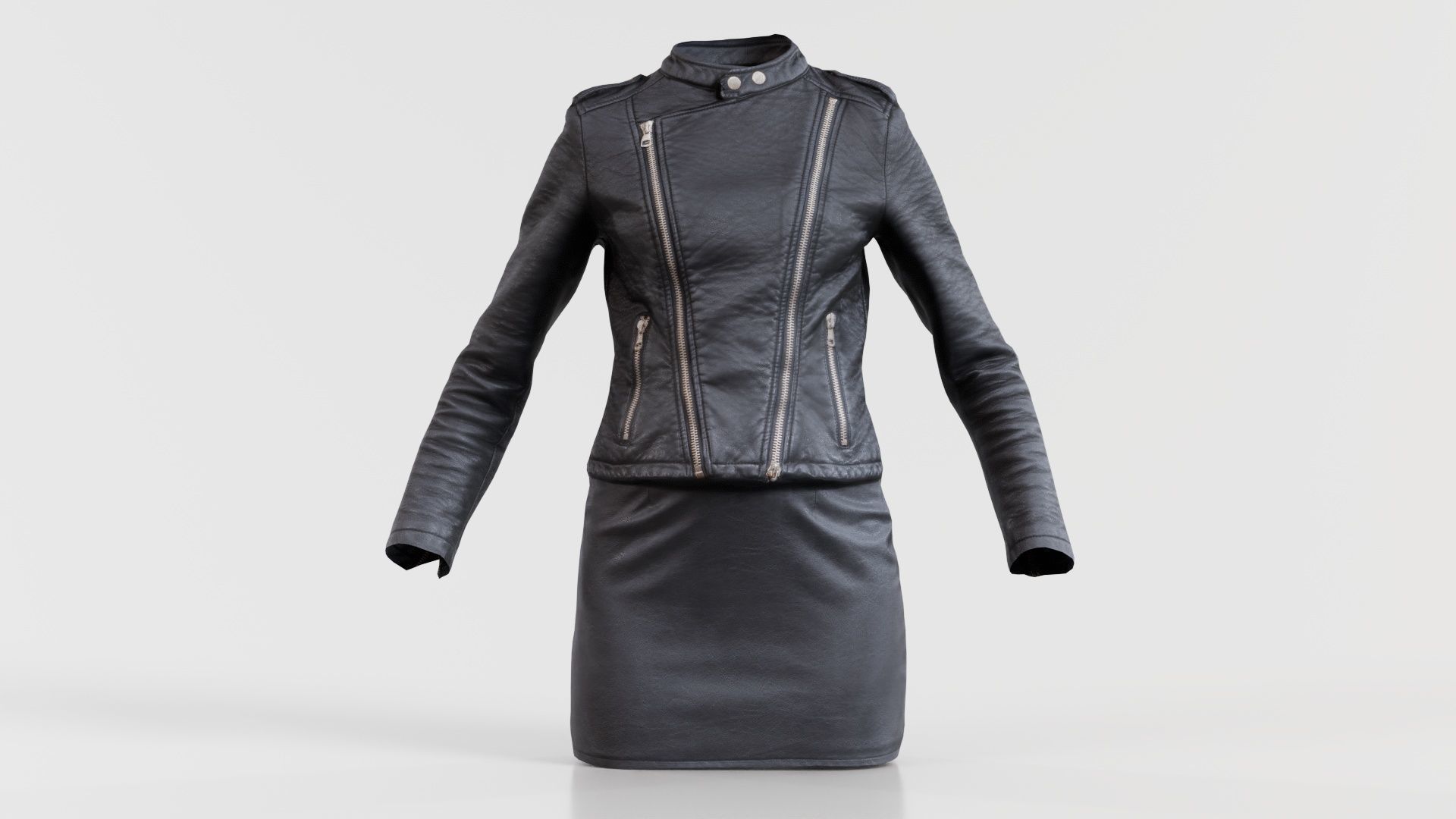 Black Outfit Low-poly 3D model_3