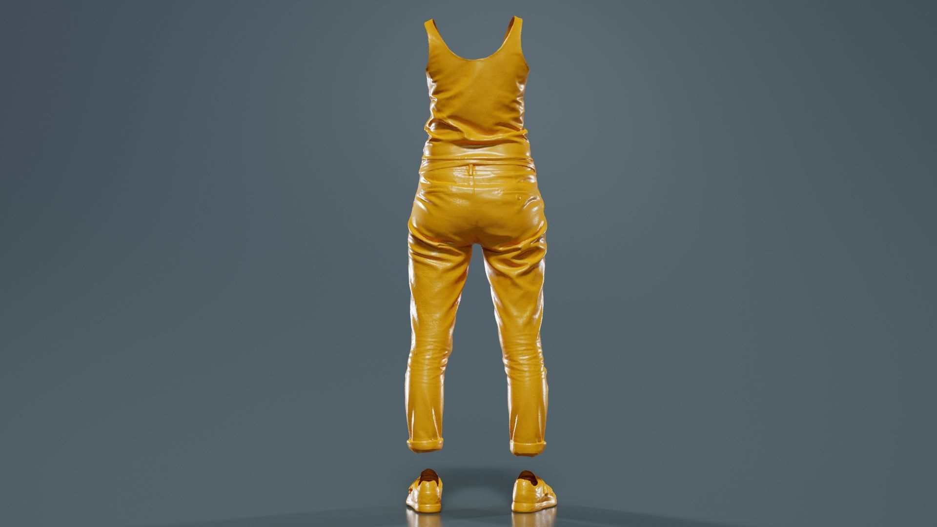 Blue Jeans and White Tank Top Low-poly 3D model_13