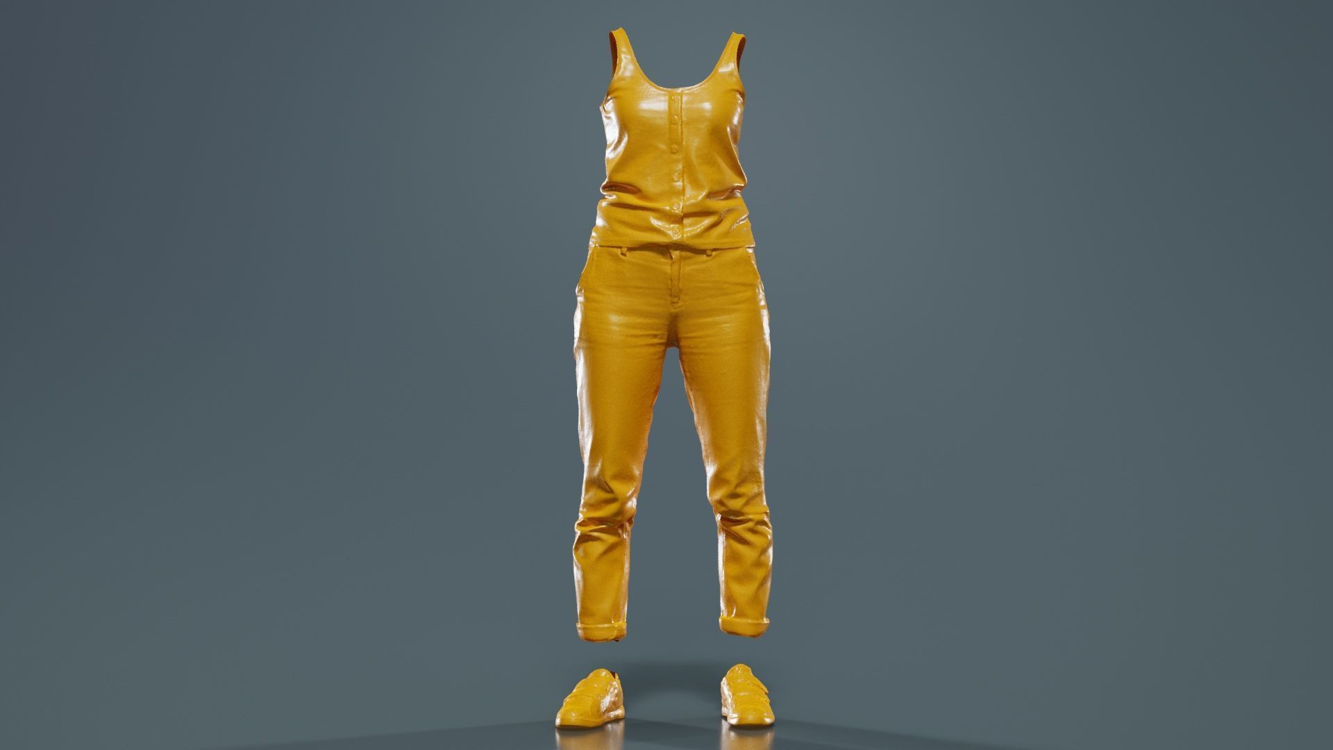 Blue Jeans and White Tank Top Low-poly 3D model_12