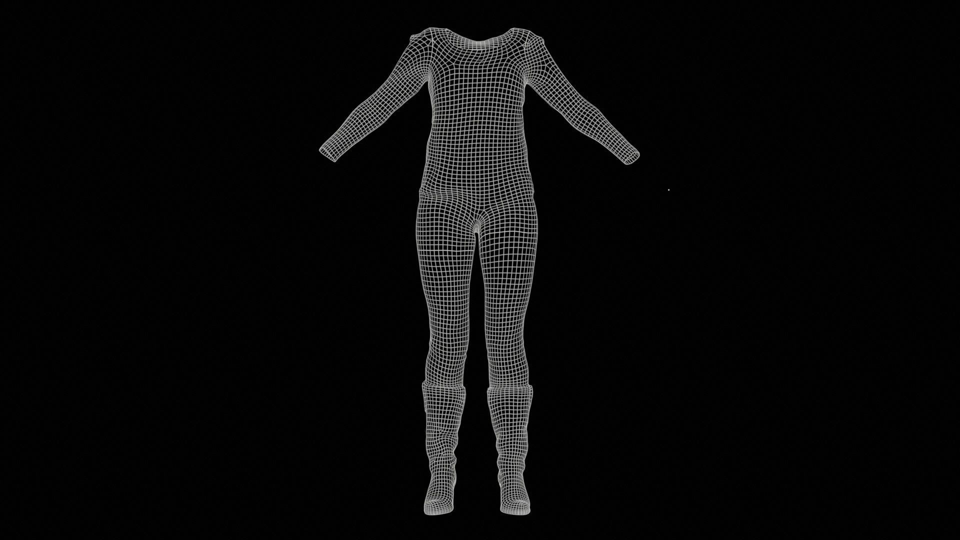 Casual Collection Female Low-poly 3D model_11